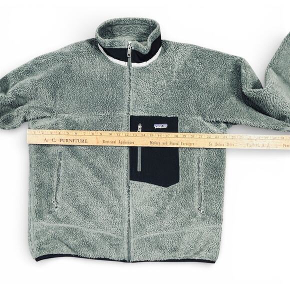 Patagonia Mens Large Retro-X Jacket Coat Deep Pile Fleece Full Zip Eucalyptus - Picture 8 of 14